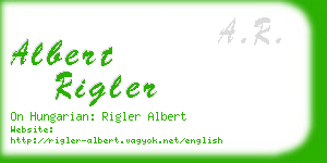 albert rigler business card